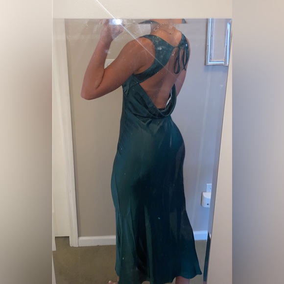 Hello Molly - Teal Midi Satin Dress (US 4) - Picture 8 of 8